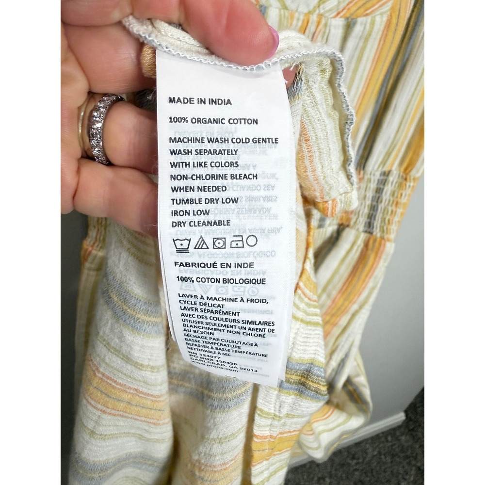 Prana California Dreaming 100% Organic Cotton Golden Hour Stripe Maxi Dress XS - Picture 14 of 15
